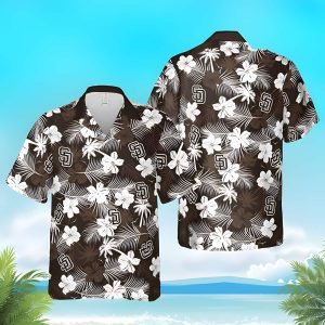 MLB San Diego Padres Hawaiian Shirt White Flora Beach Gift - Padres Hawaiian Shirt Unisex T-shirt, Sweatshirt, Hoodie, Long Sleeve Tee - T-Shirt, Sweatshirt, Hoodie
