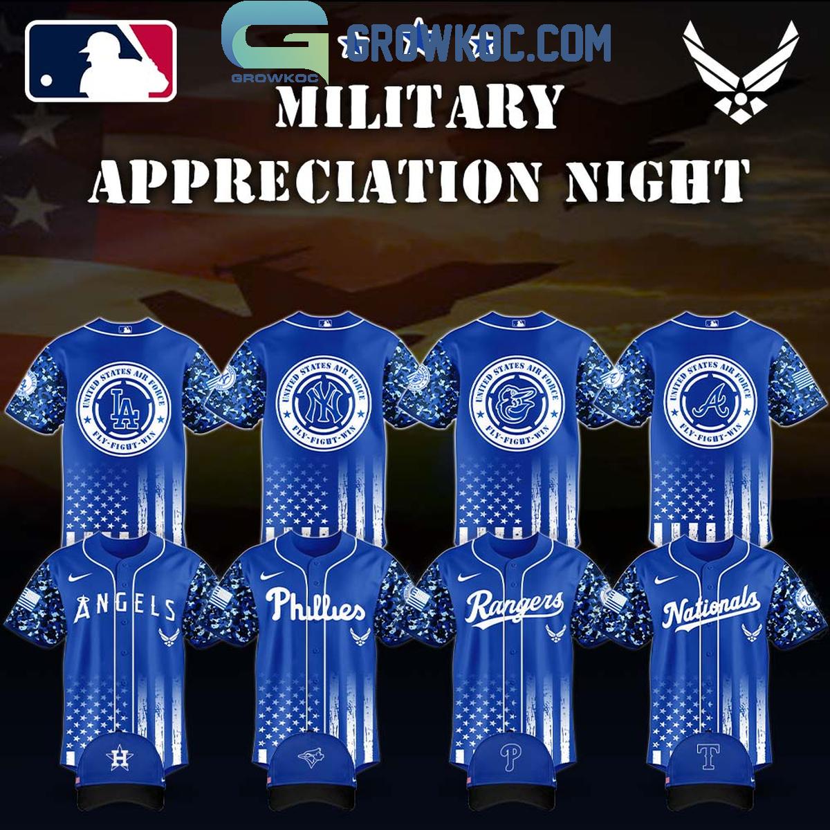 MLB x United States Air Force Military Appreciation Night 2025 Baseball Jersey Unisex T-shirt, Sweatshirt, Hoodie, Long Sleeve Tee - T-Shirt, Sweatshirt, Hoodie