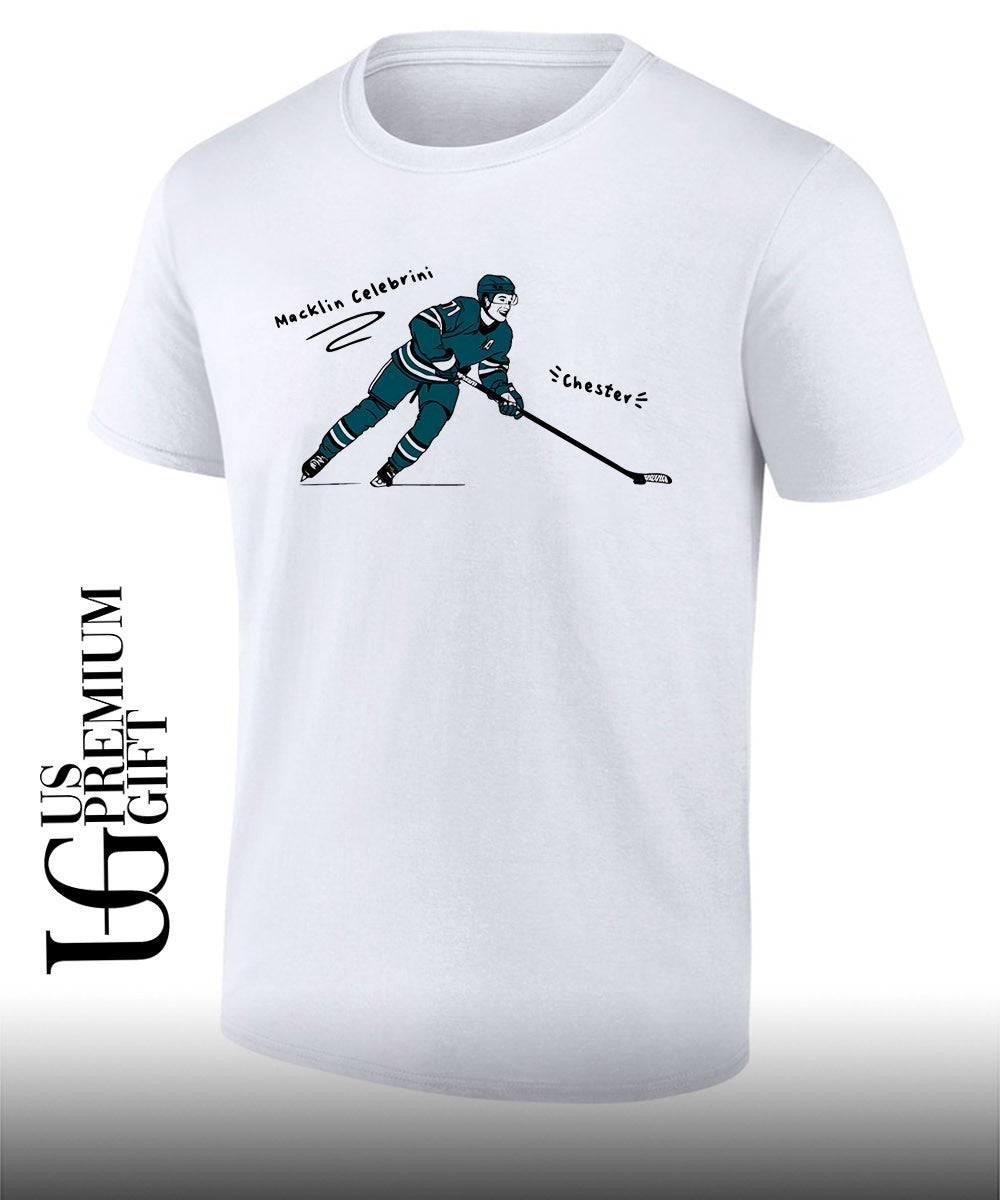 Macklin Celebrini San Jose Sharks Chester NHL shirt Unisex T-shirt, Sweatshirt, Hoodie, Long Sleeve Tee - T-Shirt, Sweatshirt, Hoodie