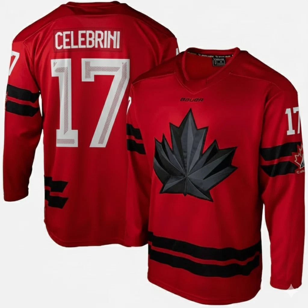 Macklin Celebrini Canada 2026 Olympic Jersey - Red sports jersey product view 1