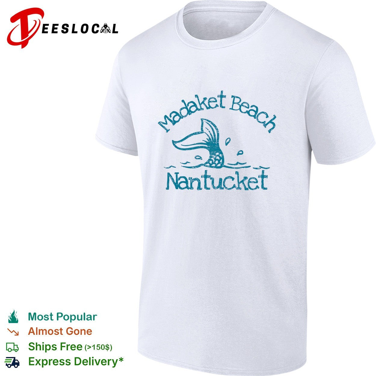 Madaket Beach Nantucket mermaid shirt Unisex T-shirt, Sweatshirt, Hoodie, Long Sleeve Tee - T-Shirt, Sweatshirt, Hoodie