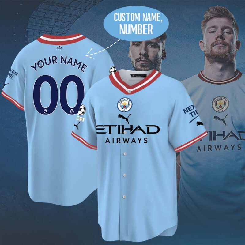 Manchester City Personalized Baseball Jersey Unisex T-shirt, Sweatshirt, Hoodie, Long Sleeve Tee - T-Shirt, Sweatshirt, Hoodie