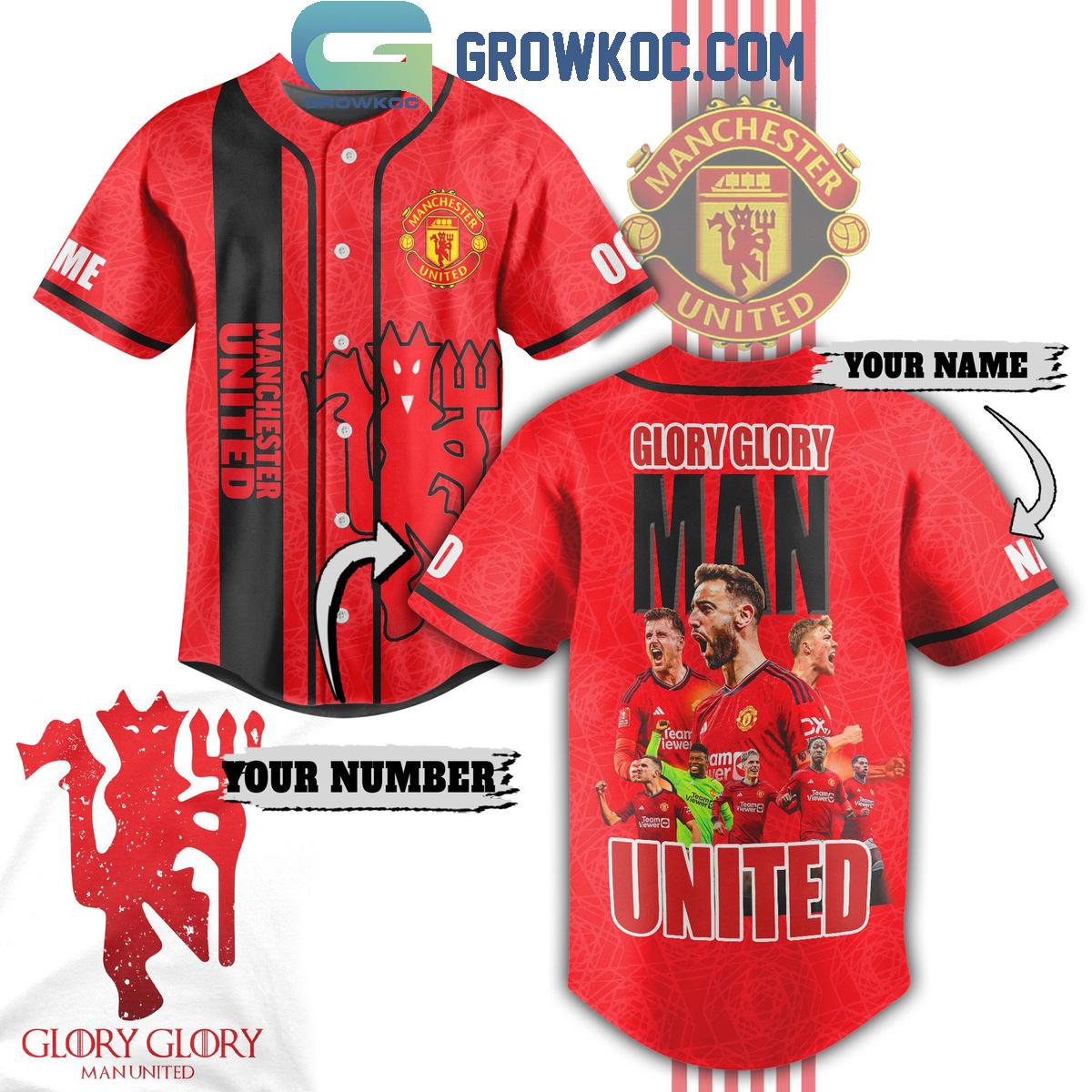 Manchester United Glory Glory Man United Personalized Baseball Jersey Unisex T-shirt, Sweatshirt, Hoodie, Long Sleeve Tee - T-Shirt, Sweatshirt, Hoodie
