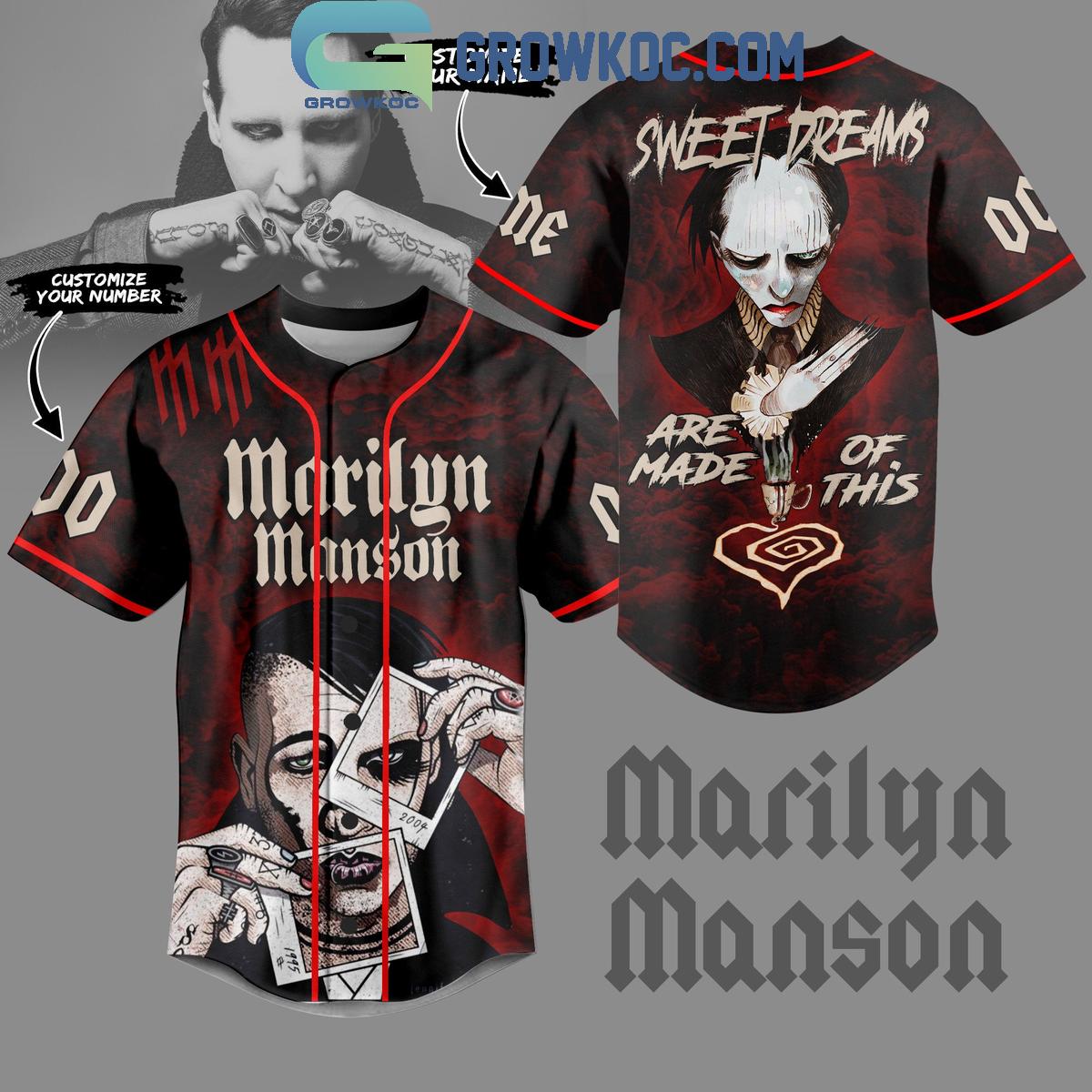 Marilyn Manson Sweet Dream Are Made Of This Personalized Baseball Jersey Unisex T-shirt, Sweatshirt, Hoodie, Long Sleeve Tee - T-Shirt, Sweatshirt, Hoodie