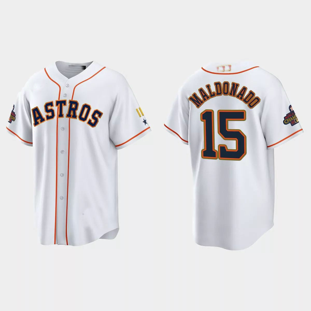 #15 Martin Maldonado Houston Astros 2023 Gold Program Jersey ¨C White Stitches Baseball Jerseys baseball jersey product view 1