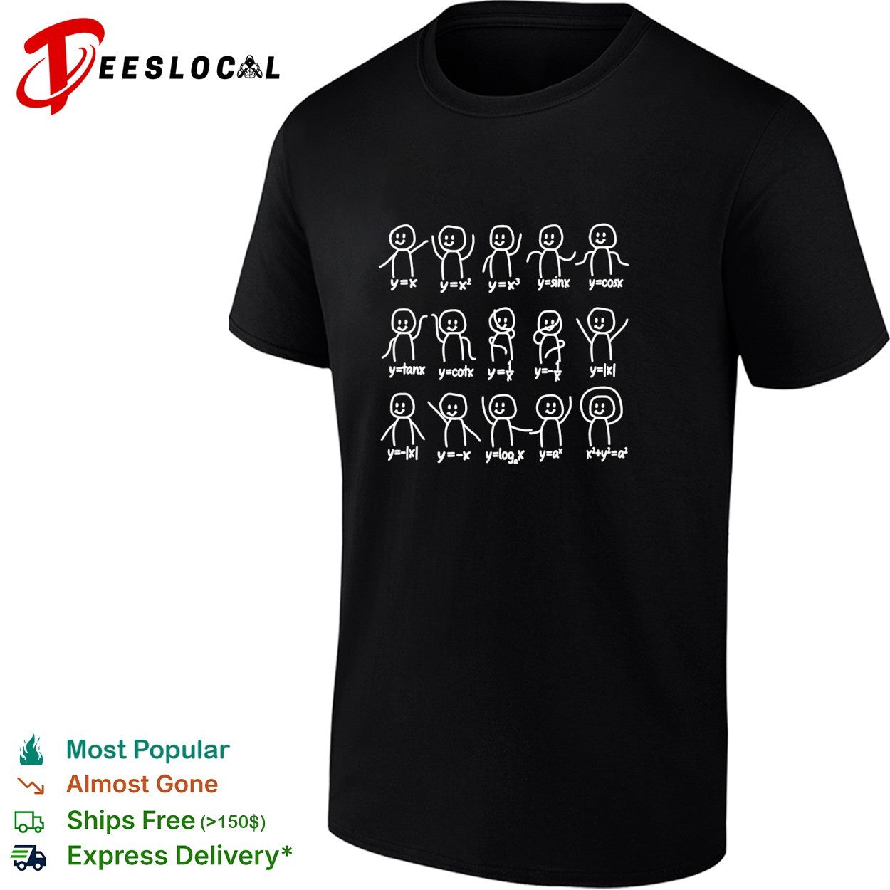 Math functions stick figures meme shirt Unisex T-shirt, Sweatshirt, Hoodie, Long Sleeve Tee - T-Shirt, Sweatshirt, Hoodie