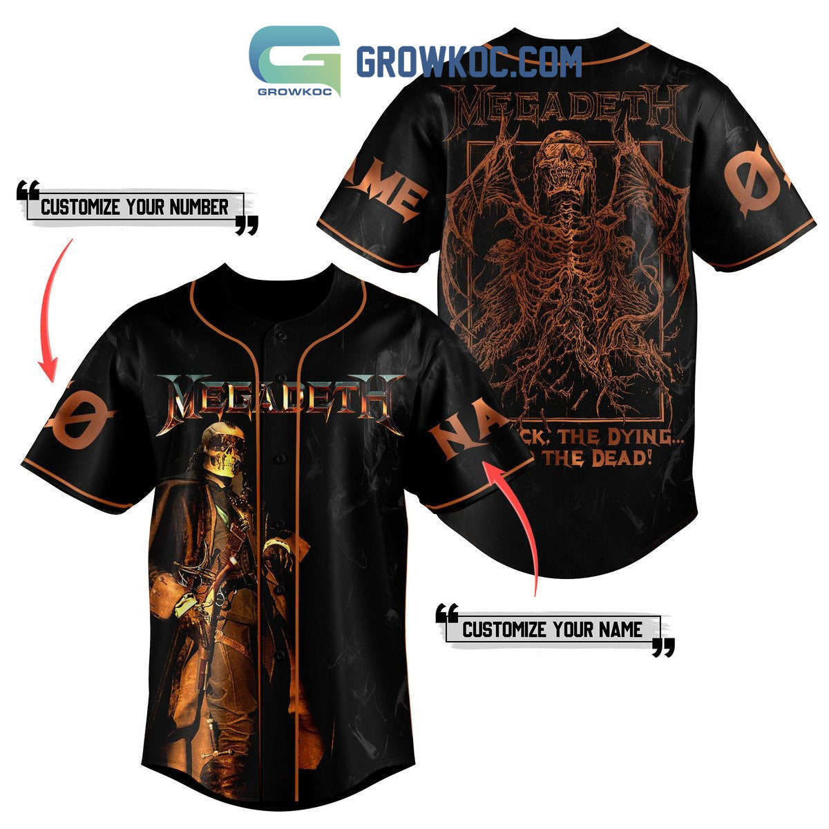 Megadeth The Sick The Dying And The Dead Personalized Baseball Jersey Unisex T-shirt, Sweatshirt, Hoodie, Long Sleeve Tee - T-Shirt, Sweatshirt, Hoodie