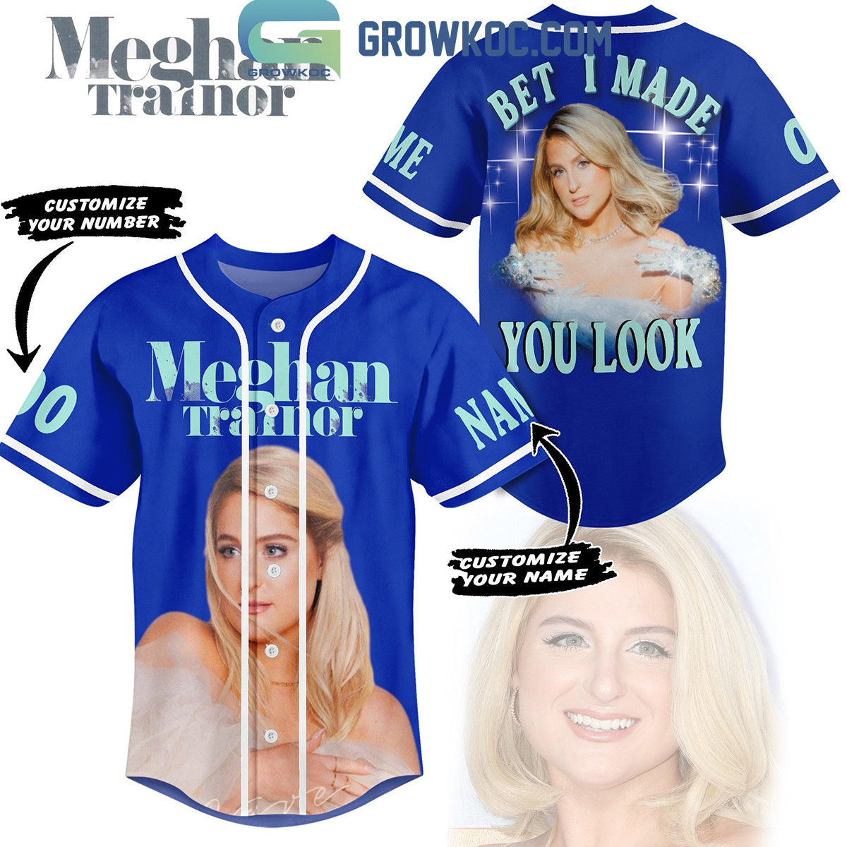 Meghan Trainor Bet I Made You Look Personalized Baseball Jersey Unisex T-shirt, Sweatshirt, Hoodie, Long Sleeve Tee - T-Shirt, Sweatshirt, Hoodie