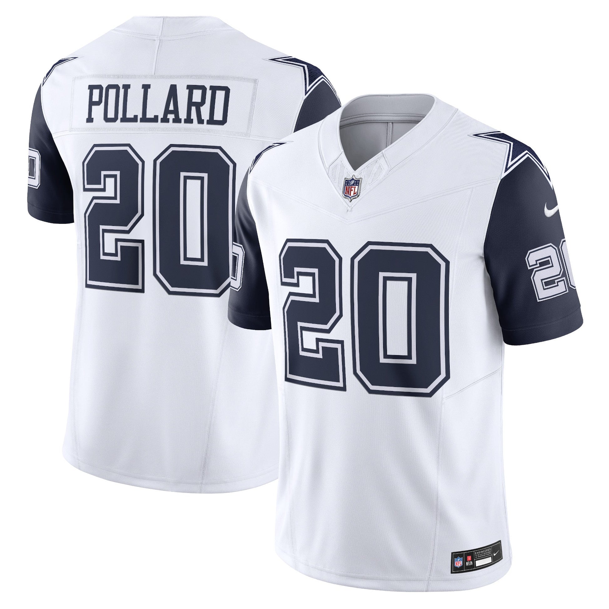 Mens Dallas Cowboys Tony Pollard White Vapor F.U.S.E. Limited Jersey football jersey product view 1