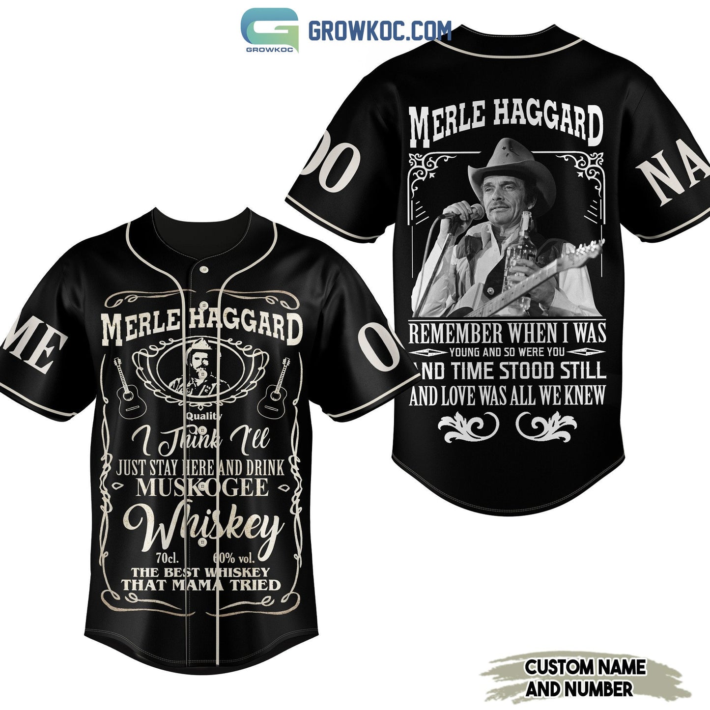 Merle Haggard Remember When I Was Young And So Were You Personalized Baseball Jersey Unisex T-shirt, Sweatshirt, Hoodie, Long Sleeve Tee - T-Shirt, Sweatshirt, Hoodie