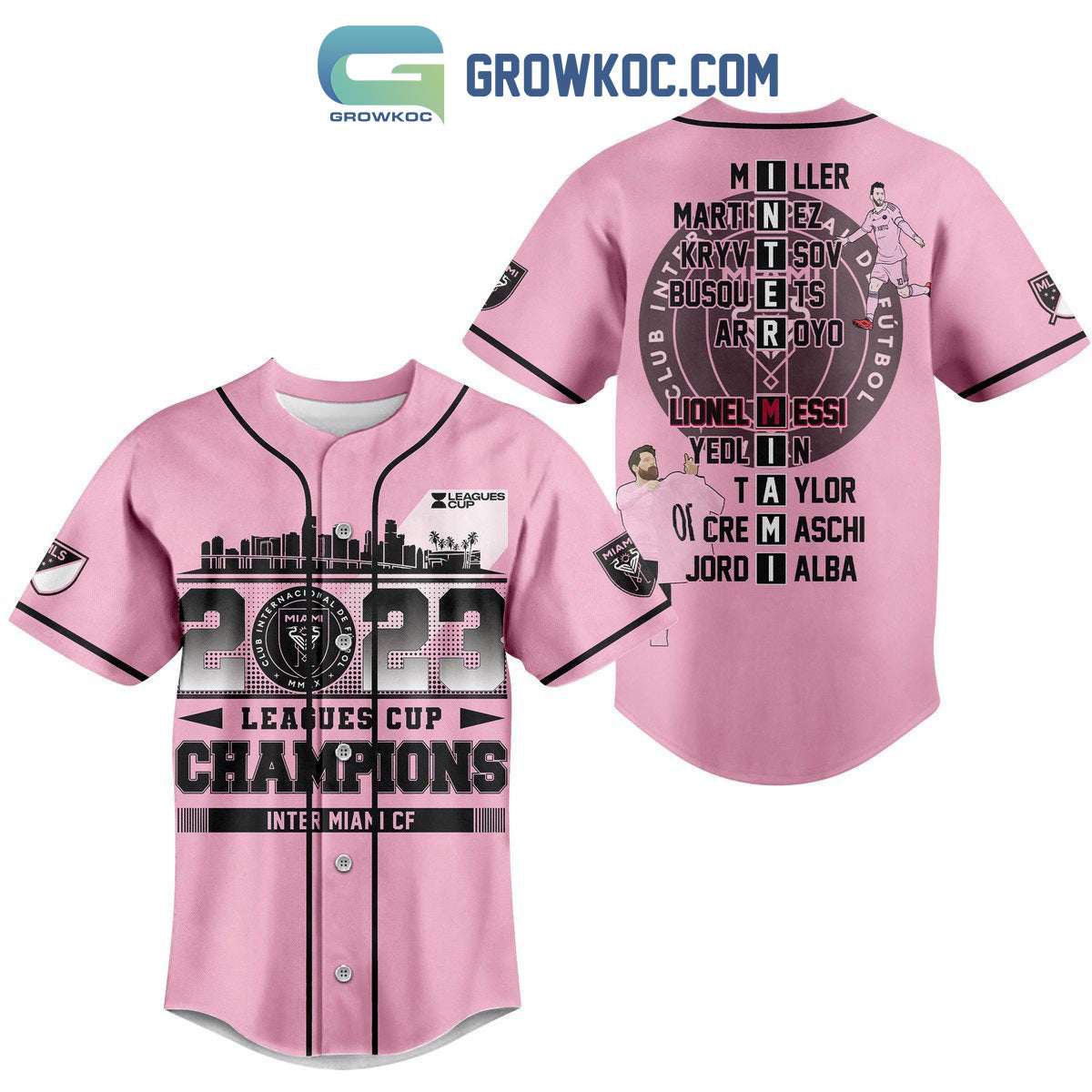 Messi 10 Goat Leagues Cup 2023 Champions Inter Miami Baseball Jersey Unisex T-shirt, Sweatshirt, Hoodie, Long Sleeve Tee - T-Shirt, Sweatshirt, Hoodie