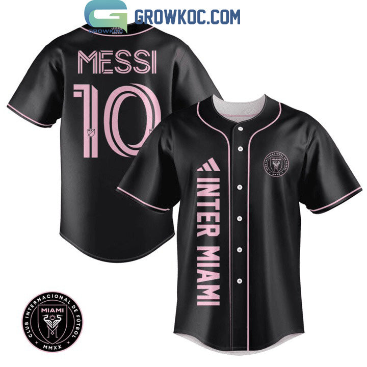 Messi 10 Inter Miami FC Black Design Baseball Jersey Unisex T-shirt, Sweatshirt, Hoodie, Long Sleeve Tee - T-Shirt, Sweatshirt, Hoodie