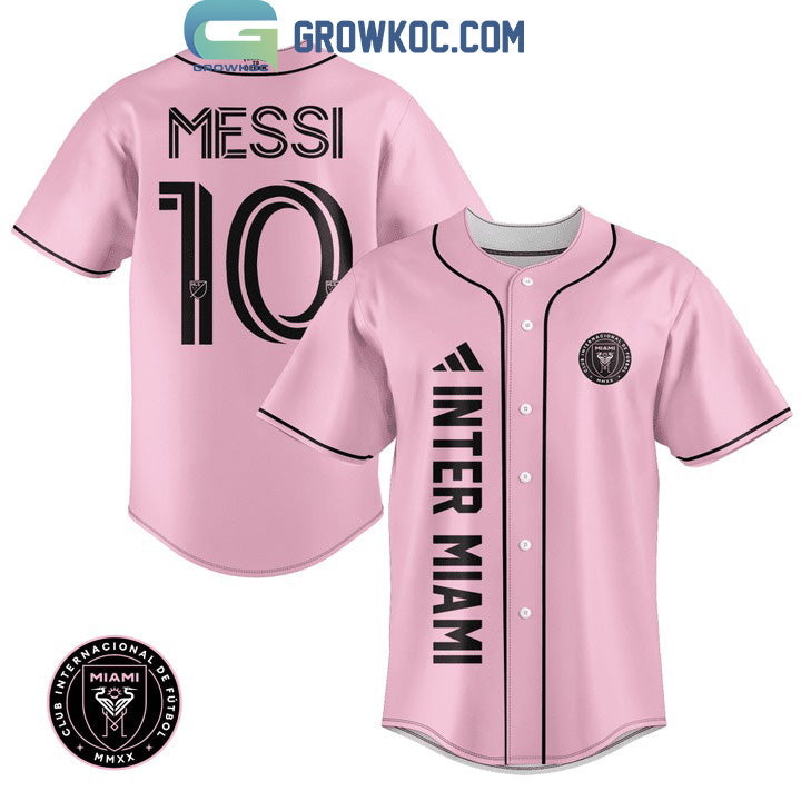 Messi 10 Inter Miami FC Pink Design Baseball Jersey Unisex T-shirt, Sweatshirt, Hoodie, Long Sleeve Tee - T-Shirt, Sweatshirt, Hoodie
