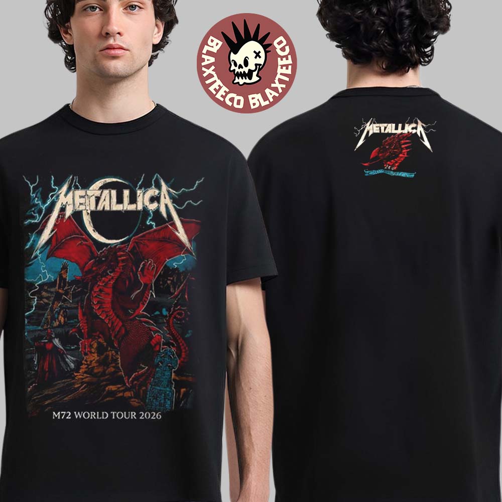 Metallica M72 Cardiff Wales 2026 Event Tee At Principality Stadium On 28 June 2026 Red Dragon Art Two Sided T-Shirt - T-Shirt, Sweatshirt, Hoodie