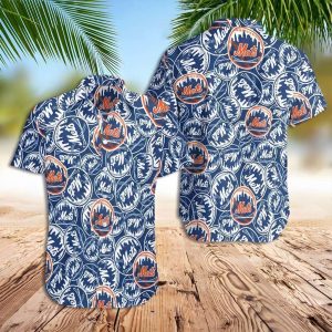 Mets Logo Blue Hawaiian Shirt, Mets Hawaiian Shirt Unisex T-shirt, Sweatshirt, Hoodie, Long Sleeve Tee - T-Shirt, Sweatshirt, Hoodie