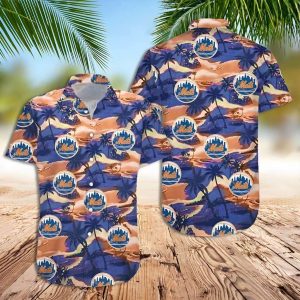 Mets Sunset MLB Team Hawaiian Shirt, Mets Hawaiian Shirt Unisex T-shirt, Sweatshirt, Hoodie, Long Sleeve Tee - T-Shirt, Sweatshirt, Hoodie