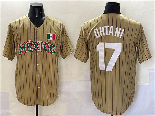 Mexico Baseball #17 Shohei Ohtani Tan 2023 World Baseball Classic Stitched Jersey baseball jersey product view 1