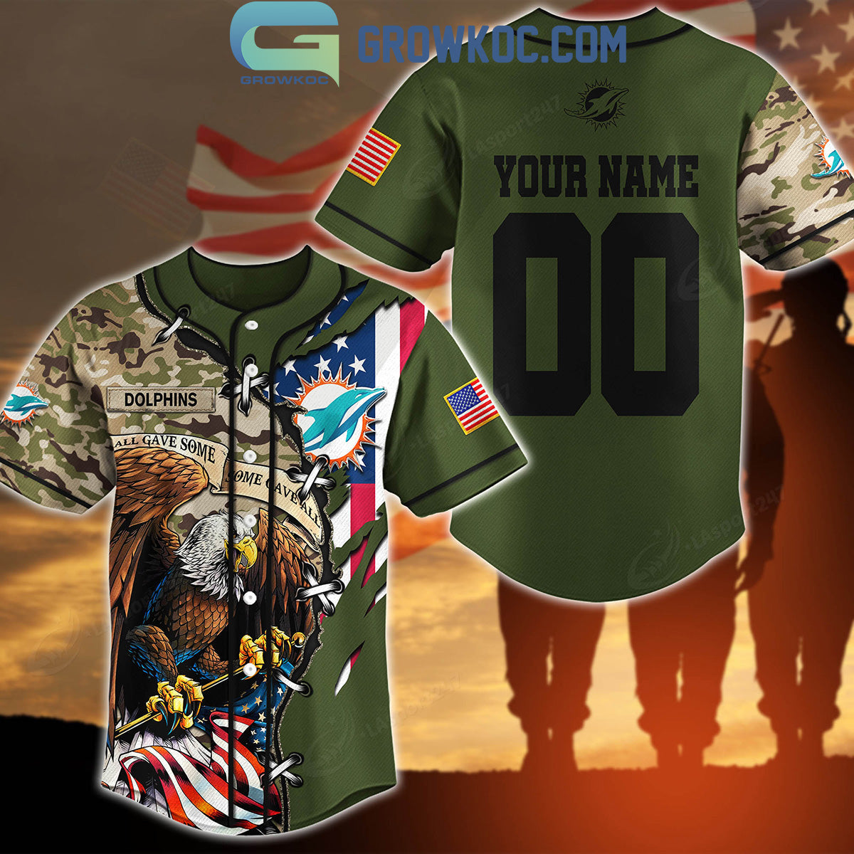 Miami Dolphins Veteran Proud Of America Personalized Baseball Jersey Unisex T-shirt, Sweatshirt, Hoodie, Long Sleeve Tee - T-Shirt, Sweatshirt, Hoodie