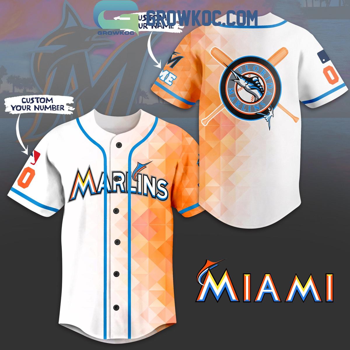 Miami Marlins Baseball Team Geometric Personalized Baseball Jersey Unisex T-shirt, Sweatshirt, Hoodie, Long Sleeve Tee - T-Shirt, Sweatshirt, Hoodie