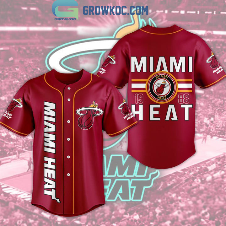 Miami Heat NBA 1988 Red White Design Baseball Jersey Unisex T-shirt, Sweatshirt, Hoodie, Long Sleeve Tee - T-Shirt, Sweatshirt, Hoodie