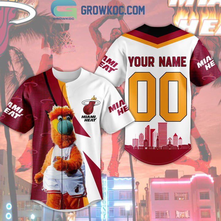 Miami Heat NBA Mascot Personalized Baseball Jersey Unisex T-shirt, Sweatshirt, Hoodie, Long Sleeve Tee - T-Shirt, Sweatshirt, Hoodie