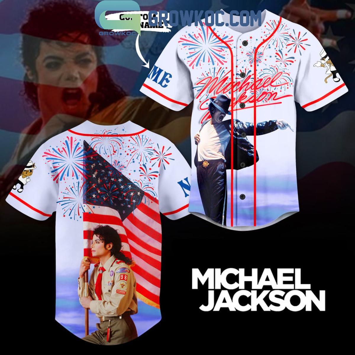 Michael Jackson 4th Of July American Proud Personalized Baseball Jersey Unisex T-shirt, Sweatshirt, Hoodie, Long Sleeve Tee - T-Shirt, Sweatshirt, Hoodie