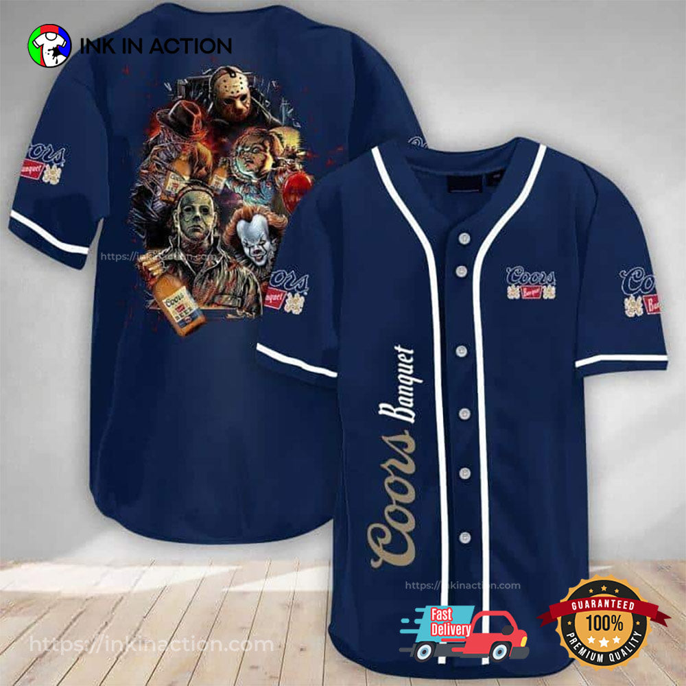 Michael Myers Jason Voorhees Freddy Krueger IT Chucky Baseball Jersey Unisex T-shirt, Sweatshirt, Hoodie, Long Sleeve Tee - T-Shirt, Sweatshirt, Hoodie