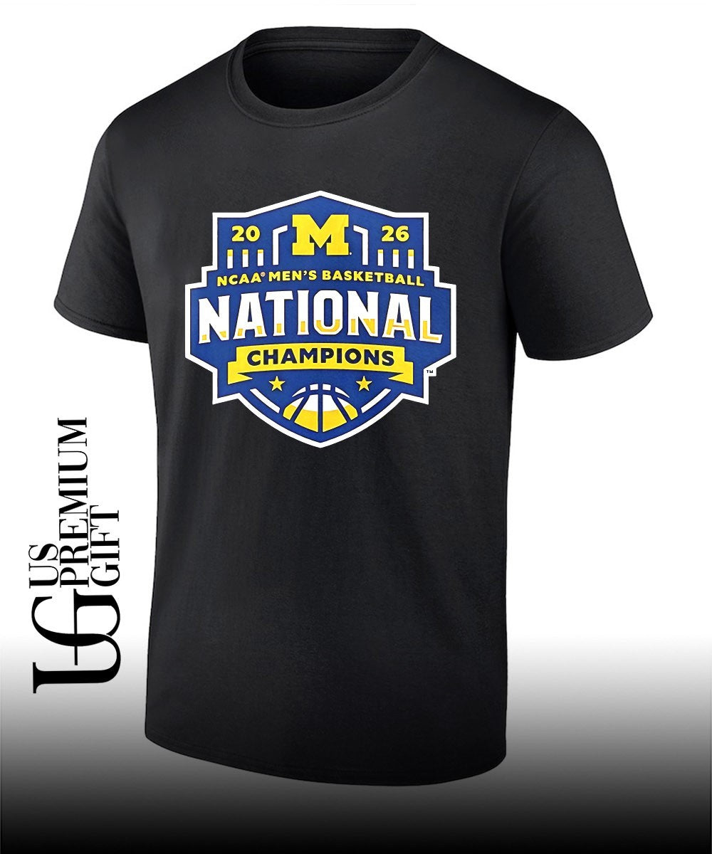 Michigan Wolverines 2026 NCAA Mens Basketball National Champions logo T-shirt Unisex T-shirt, Sweatshirt, Hoodie, Long Sleeve Tee - T-Shirt, Sweatshirt, Hoodie