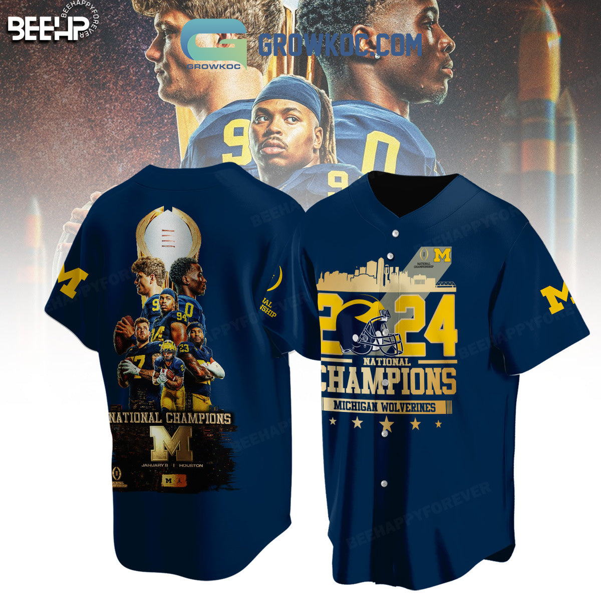 Michigan Wolverines National Champions 2024 Baseball Jersey Unisex T-shirt, Sweatshirt, Hoodie, Long Sleeve Tee - T-Shirt, Sweatshirt, Hoodie