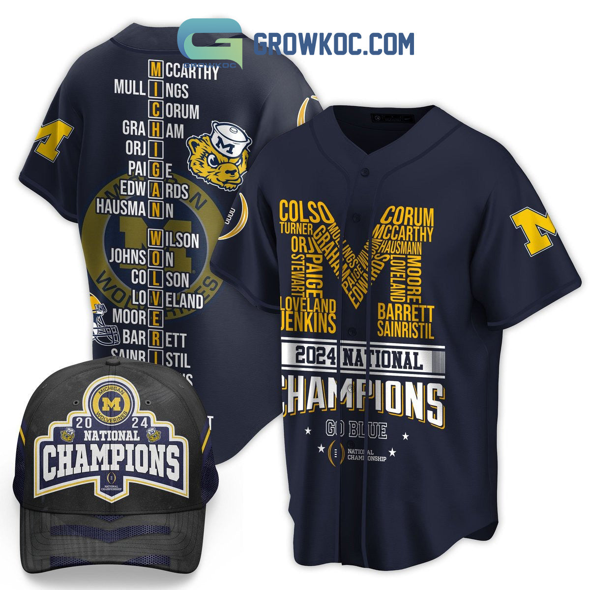 Michigan Wolverines National Champions 2024 Go Blue Baseball Jersey Unisex T-shirt, Sweatshirt, Hoodie, Long Sleeve Tee - T-Shirt, Sweatshirt, Hoodie