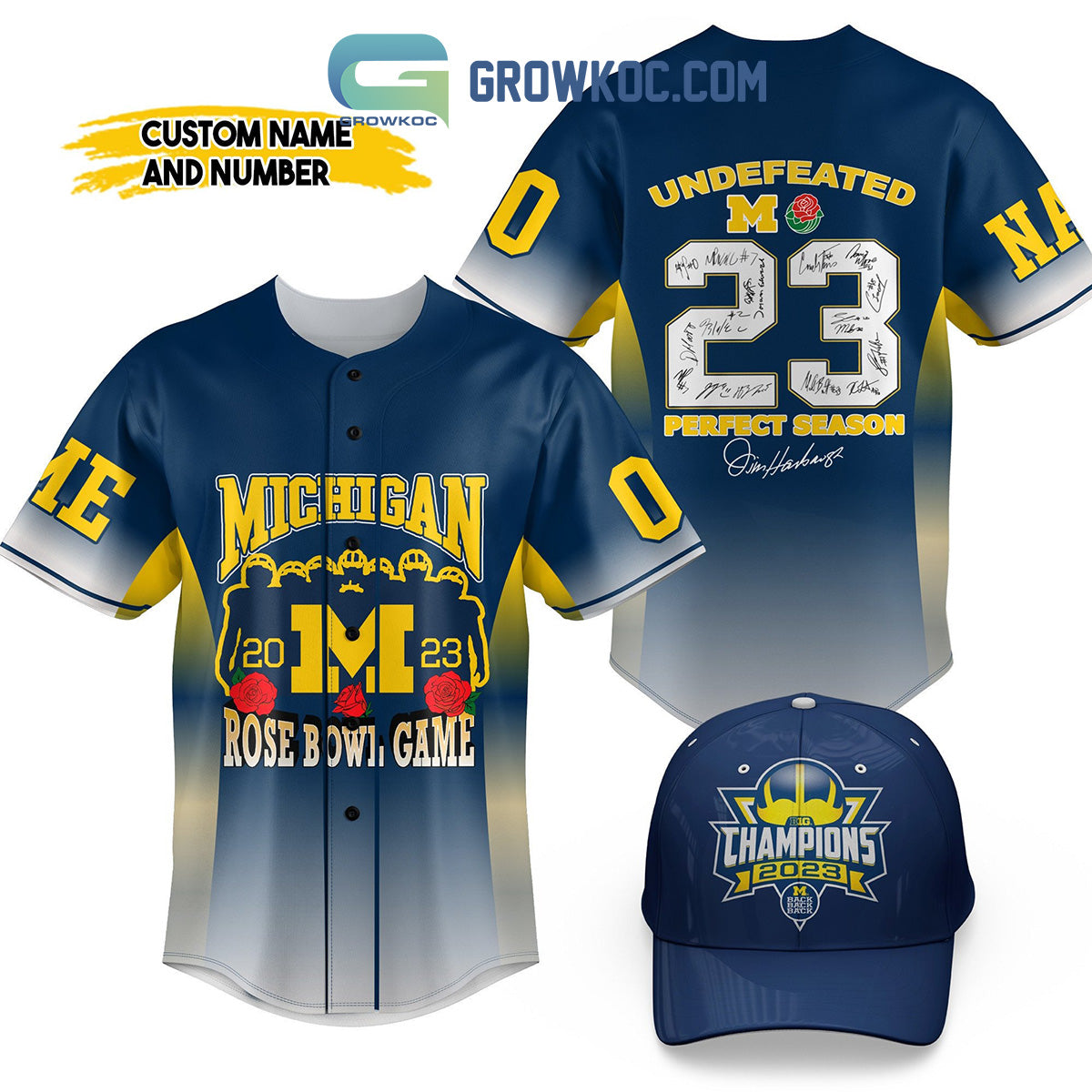 Michigan Wolverines Undefeated 2023 Perfect Season Personalized Baseball Jersey Unisex T-shirt, Sweatshirt, Hoodie, Long Sleeve Tee - T-Shirt, Sweatshirt, Hoodie