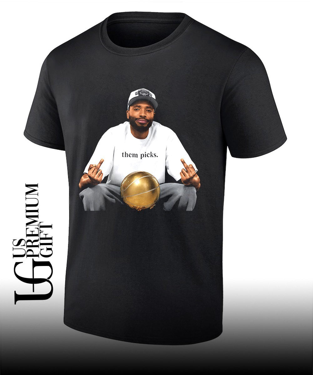 Mikal Bridges wearing Them Picks middle finger shirt Unisex T-shirt, Sweatshirt, Hoodie, Long Sleeve Tee - T-Shirt, Sweatshirt, Hoodie