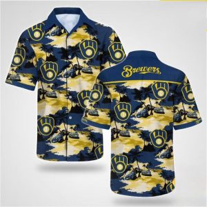 Milwaukee Brewers Floral Short Sleeve Trending Hawaiian Shirt - Brewers Aloha Shirt Unisex T-shirt, Sweatshirt, Hoodie, Long Sleeve Tee - T-Shirt, Sweatshirt, Hoodie