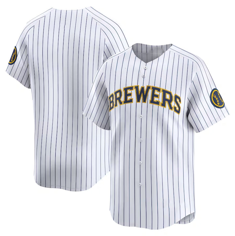 Milwaukee Brewers Alternate Limited Jersey - White Stitched Baseball Jersey baseball jersey product view 1
