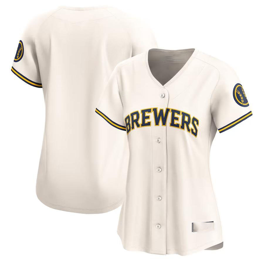 Milwaukee Brewers Cream Home Limited Jersey Baseball Jerseys baseball jersey product view 1
