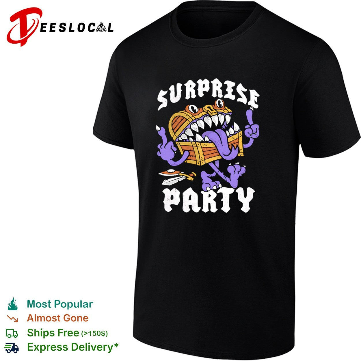 Mimic from Dungeons and Dragons Surprise Party shirt Unisex T-shirt, Sweatshirt, Hoodie, Long Sleeve Tee - T-Shirt, Sweatshirt, Hoodie