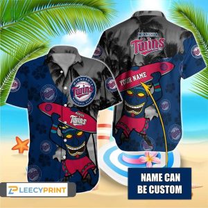 Minnesota Twins MLB Hawaiian Aloha Shirt Custom Name, Twins Hawaiian Shirt Unisex T-shirt, Sweatshirt, Hoodie, Long Sleeve Tee - T-Shirt, Sweatshirt, Hoodie
