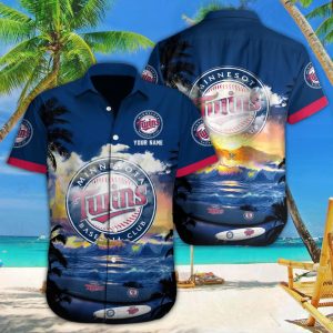 Minnesota Twins MLB Team Custom Name Hawaiian Shirt, Twins Hawaiian Shirt Unisex T-shirt, Sweatshirt, Hoodie, Long Sleeve Tee - T-Shirt, Sweatshirt, Hoodie