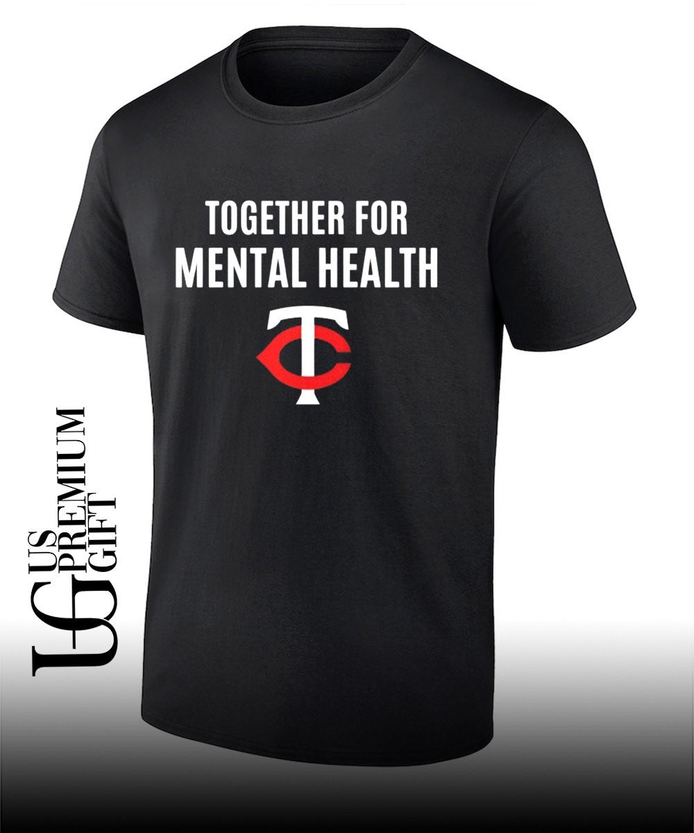 Minnesota Twins together for mental health logo shirt Unisex T-shirt, Sweatshirt, Hoodie, Long Sleeve Tee - T-Shirt, Sweatshirt, Hoodie