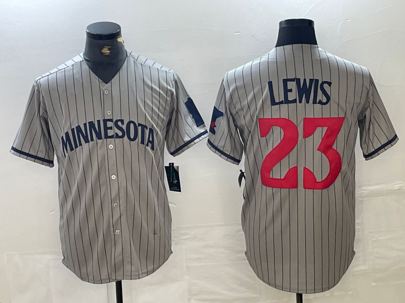 Minnesota Twins #23 Royce Lewis 2023 Grey Home Team Cool Base Stitched Baseball Jersey baseball jersey product view 1