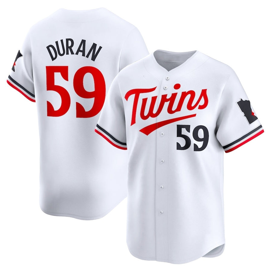 Minnesota Twins #59 Jhoan Duran Home Limited Player Jersey - White Stitched Baseball Jersey baseball jersey product view 1