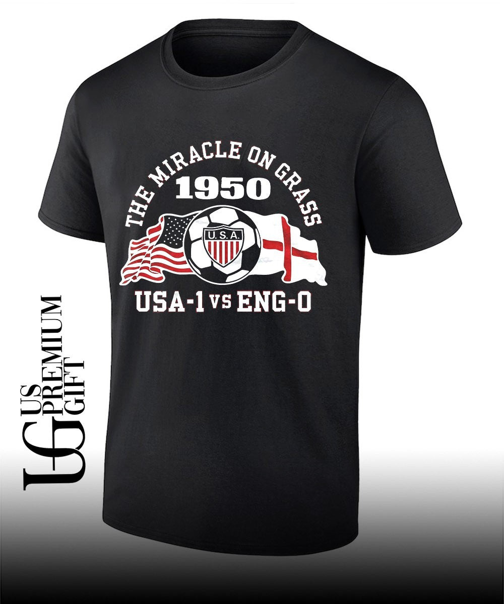 Miracle on Grass 1950 USA-1 vs ENG-0 flag shirt Unisex T-shirt, Sweatshirt, Hoodie, Long Sleeve Tee - T-Shirt, Sweatshirt, Hoodie