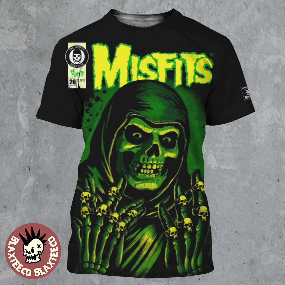 Misfits X Yesterdays WonderCon Anaheim 2026 Exclusives Emerald Hell Art All Over Print Shirt - T-Shirt, Sweatshirt, Hoodie