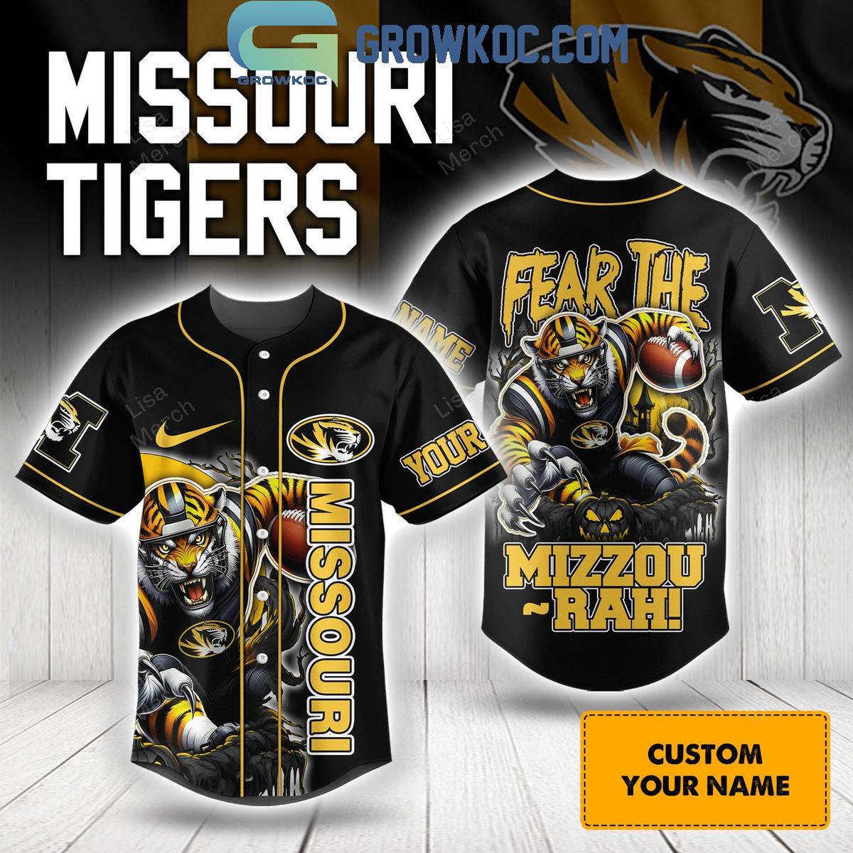 Missouri Tigers Football Fear The Mizzou-rah 2024 Halloween Personalized Baseball Jersey Unisex T-shirt, Sweatshirt, Hoodie, Long Sleeve Tee - T-Shirt, Sweatshirt, Hoodie