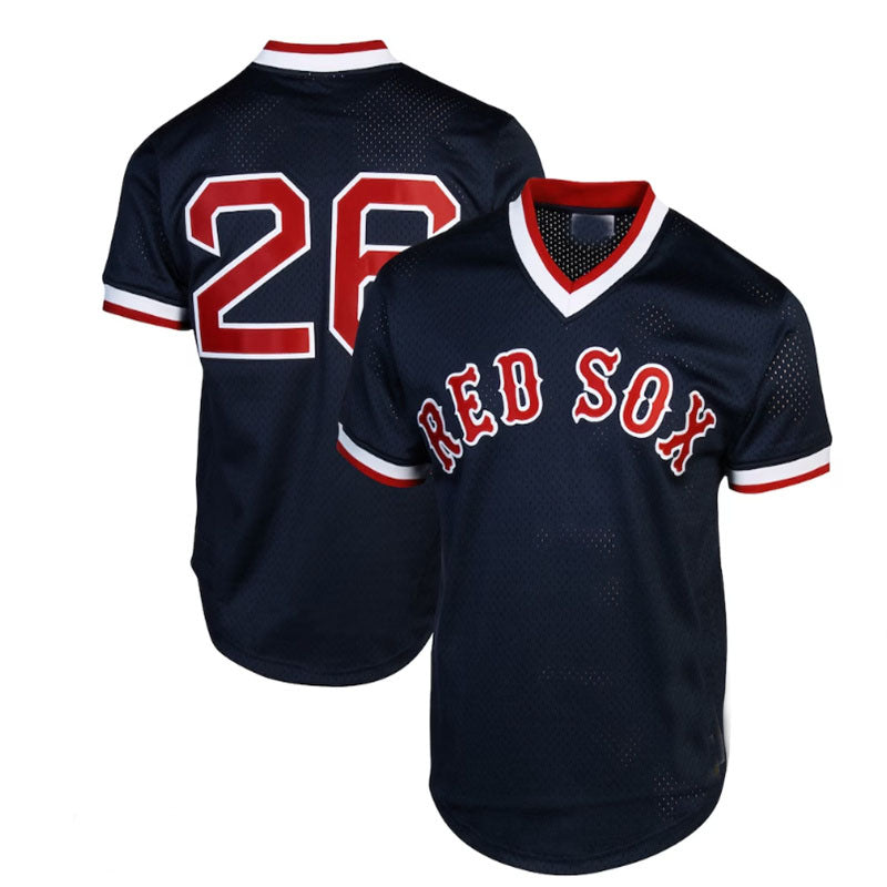 Boston Red Sox Road #26 Wade Boggs 1992 Authentic Cooperstown Collection Batting Practice Jersey - Navy Blue Baseball Jerseys baseball jersey product view 1