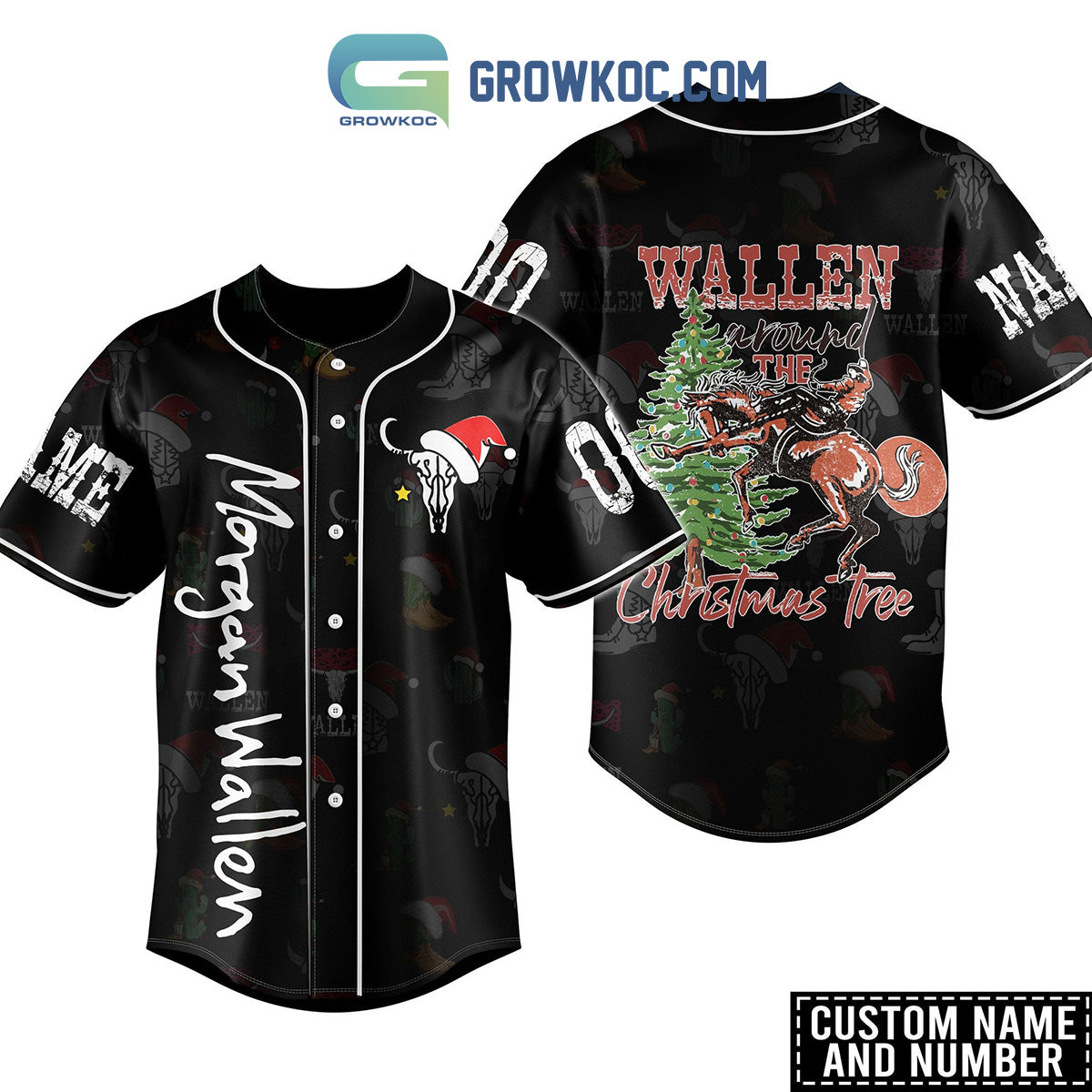 Morgan Wallen Around The Christmas Tree Personalized Baseball Jersey Unisex T-shirt, Sweatshirt, Hoodie, Long Sleeve Tee - T-Shirt, Sweatshirt, Hoodie