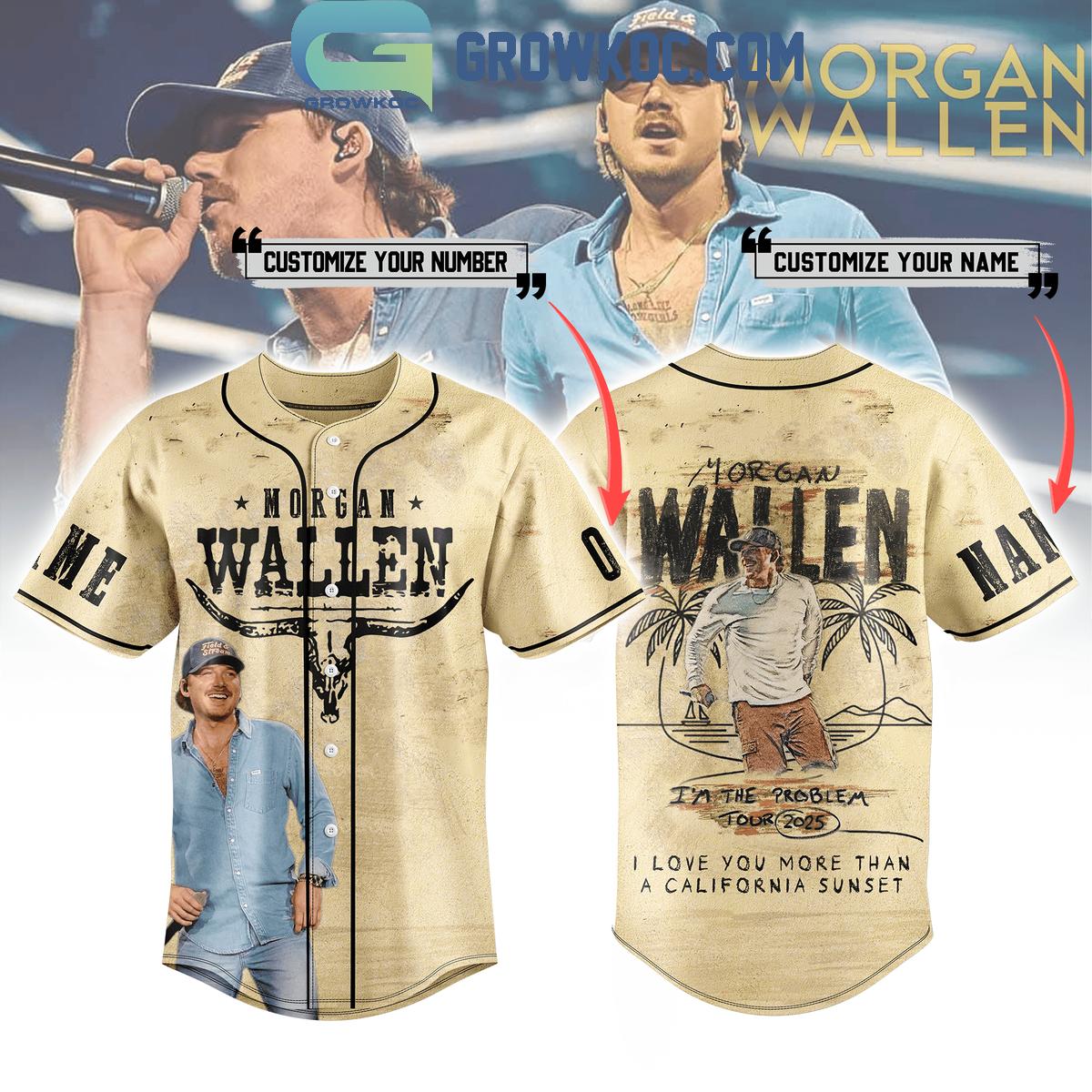 Morgan Wallen Im The Problem Tour 2025 Personalized Baseball Jersey Unisex T-shirt, Sweatshirt, Hoodie, Long Sleeve Tee - T-Shirt, Sweatshirt, Hoodie
