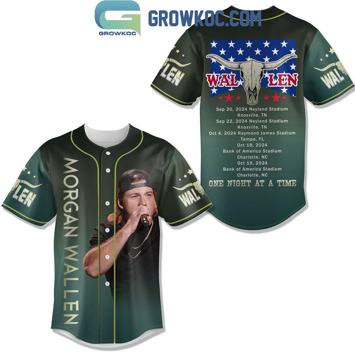Morgan Wallen One Night At A Time 2024 Tour Schedule Baseball Jersey Unisex T-shirt, Sweatshirt, Hoodie, Long Sleeve Tee - T-Shirt, Sweatshirt, Hoodie