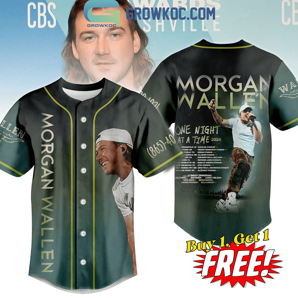 Morgan Wallen One Night At A Time Tour Schedule 2024 Personalized Baseball Jersey Unisex T-shirt, Sweatshirt, Hoodie, Long Sleeve Tee - T-Shirt, Sweatshirt, Hoodie