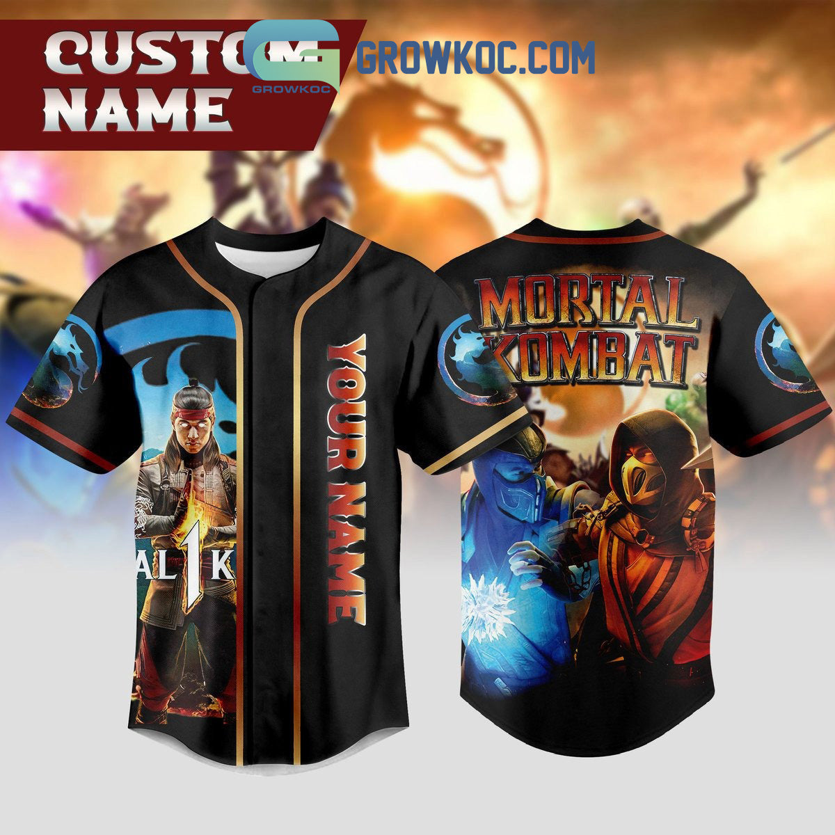Mortal Kombat Personalized Baseball Jersey Unisex T-shirt, Sweatshirt, Hoodie, Long Sleeve Tee - T-Shirt, Sweatshirt, Hoodie